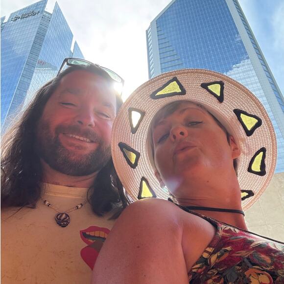 Custom Stained Glass Sun Hat – White, Yellow & Black Festival Hat Adjustable main image 4